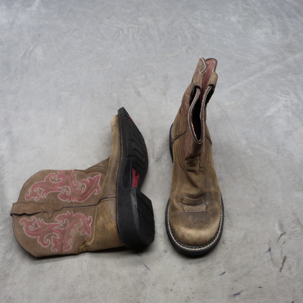 Ariat Womens 9B Cowboy Boots Brown Fatbaby II Leather Western Pull‎ On 10004730